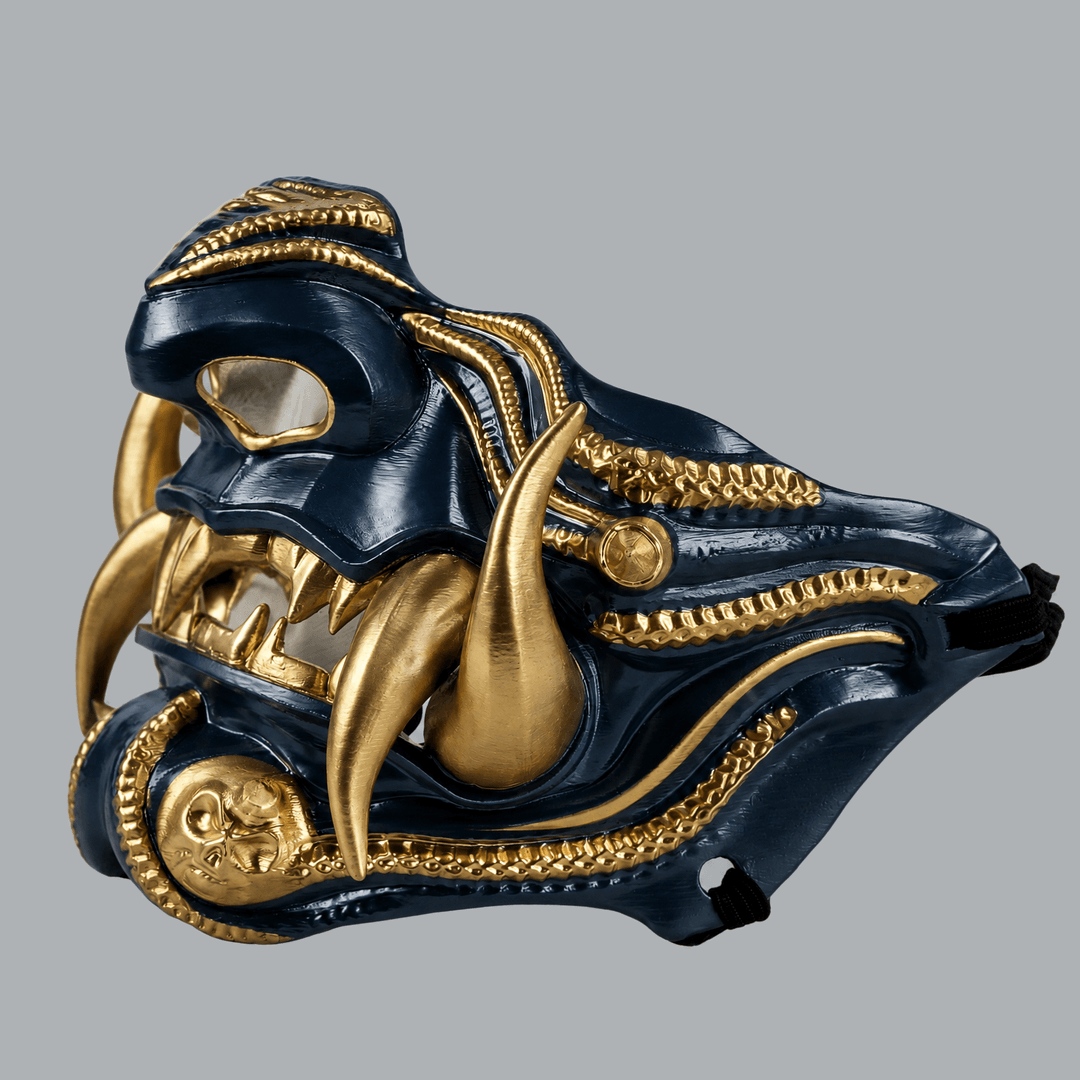 Space Armory Samurai Oni Demon Mask - Navy / Gold Masks